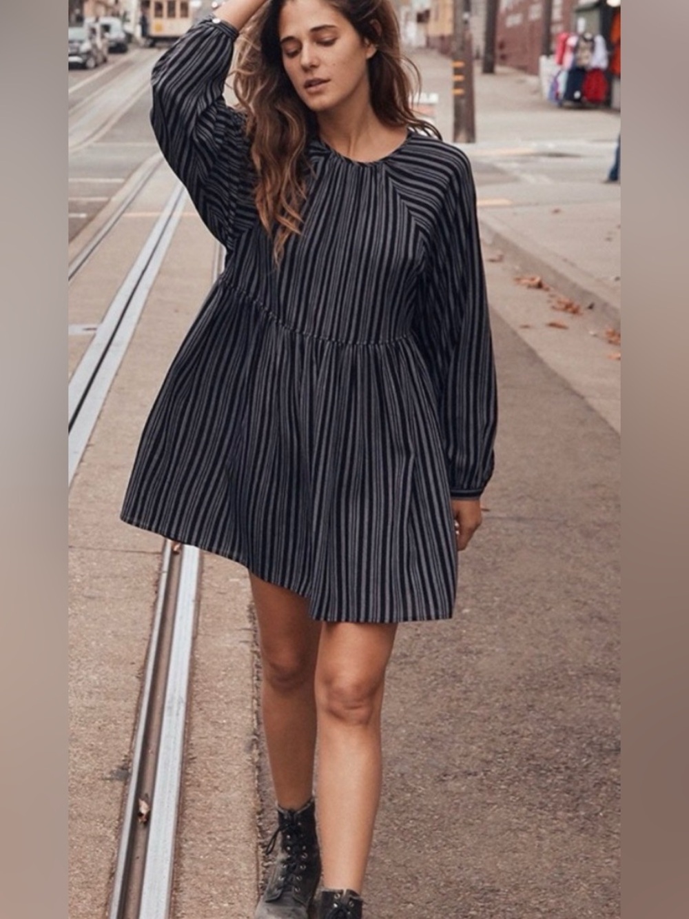 Christy Dawn Hudson Mini Dress in Night Stripe, size M/L